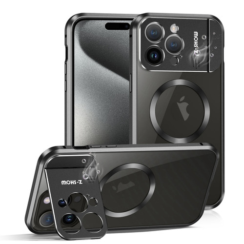iPhone 15 Pro Max Aromatherapy Holder Single-sided MagSafe Magnetic Phone Case - Black