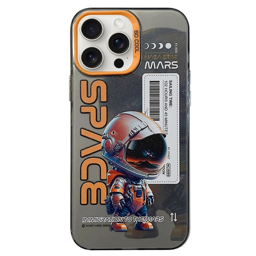 iPhone 15 Pro Max Astronaut Pattern PC Phone Case - Black Astronaut