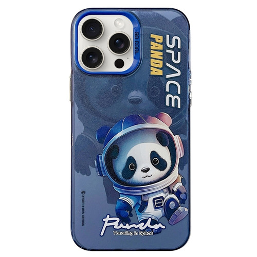 iPhone 15 Pro Max Astronaut Pattern PC Phone Case - Blue Space Panda