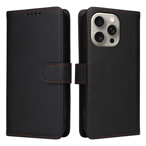 iPhone 15 Pro Max BETOPNICE BN-005 2 in 1 Detachable Imitate Genuine Leather Phone Case - Black