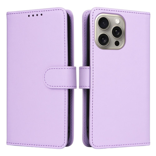 iPhone 15 Pro Max BETOPNICE BN-005 2 in 1 Detachable Imitate Genuine Leather Phone Case - Light Purple