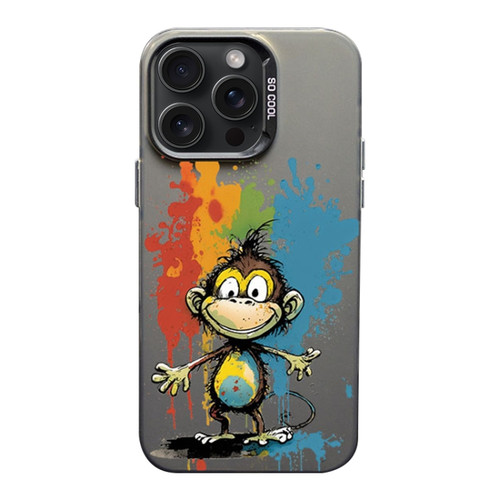 iPhone 15 Pro Max Color Ink Frosted PC+TPU Phone Case - Colored Ink Monkey