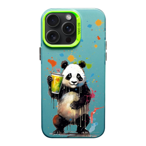 iPhone 15 Pro Max Color Ink Frosted PC+TPU Phone Case - Giant Panda