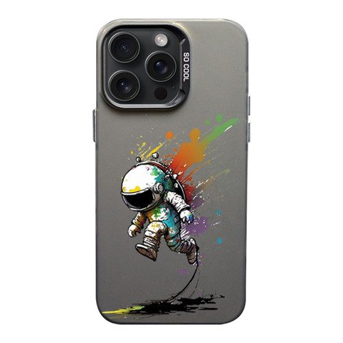 iPhone 15 Pro Max Color Ink Frosted PC+TPU Phone Case - Running Astronaut