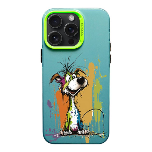 iPhone 15 Pro Max Color Ink Frosted PC+TPU Phone Case - Silly Dog