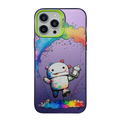 iPhone 15 Pro Max Cute Animal Pattern Series PC + TPU Phone Case - Robots