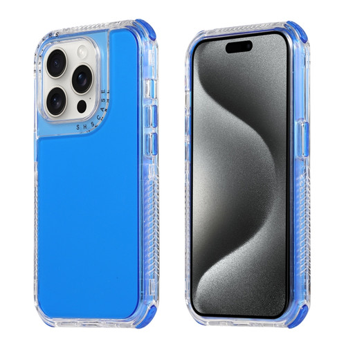 iPhone 15 Pro Max Dreamland 3 in 1 Clear Color Transparent Frame PC + TPU Phone Case - Blue