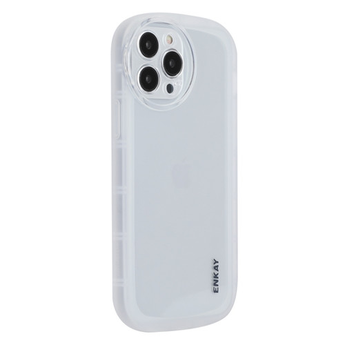 iPhone 15 Pro Max ENKAY Hat-Prince Translucent Matte TPU Shockproof Phone Case - White