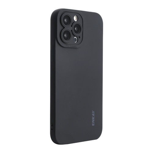 iPhone 15 Pro Max ENKAY Liquid Silicone Soft Shockproof Phone Case - Black