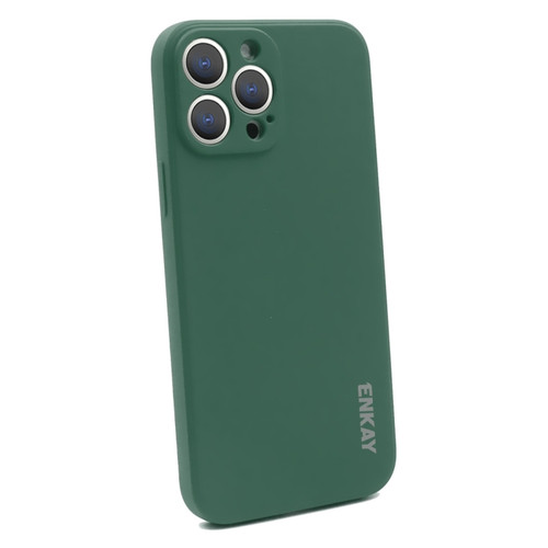 iPhone 15 Pro Max ENKAY Liquid Silicone Soft Shockproof Phone Case - Dark Green