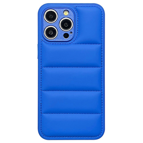 iPhone 15 Pro Max Fine Hole Eiderdown Airbag Phone Case - Blue