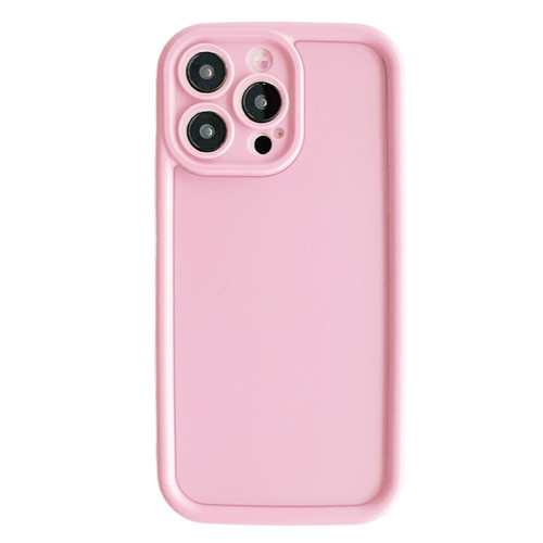 iPhone 15 Pro Max Fine Hole Shockproof Frame Frosted TPU Phone Case - Pink