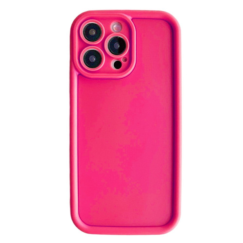 iPhone 15 Pro Max Fine Hole Shockproof Frame Frosted TPU Phone Case - Rose Red