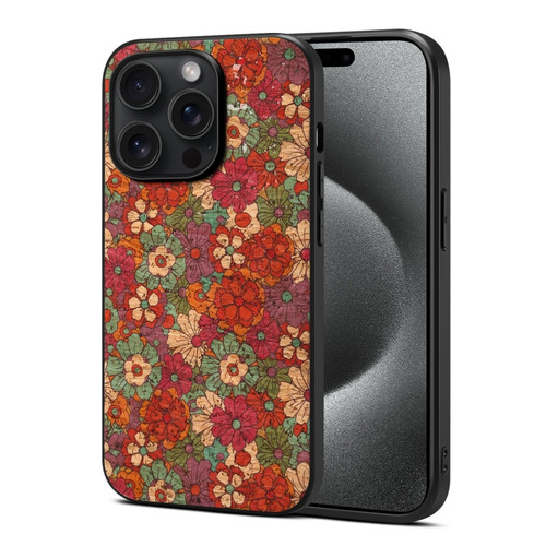 iPhone 15 Pro Max Four Seasons Flower Language Series TPU Phone Case - Summer Red