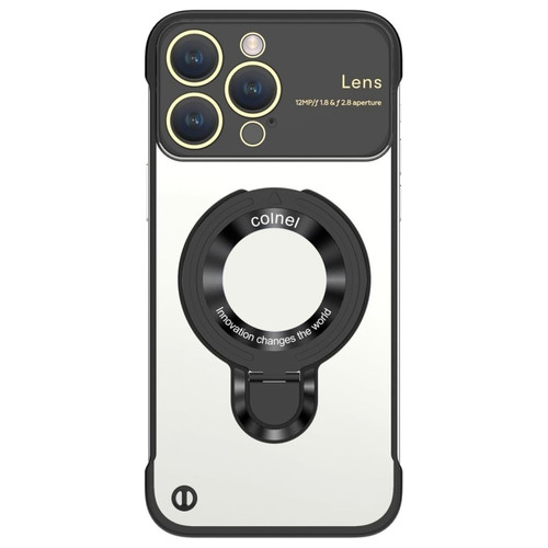 iPhone 15 Pro Max Frameless MagSafe Magnetic Holder Phone Case - Black