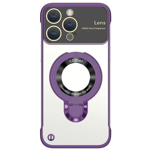 iPhone 15 Pro Max Frameless MagSafe Magnetic Holder Phone Case - Purple