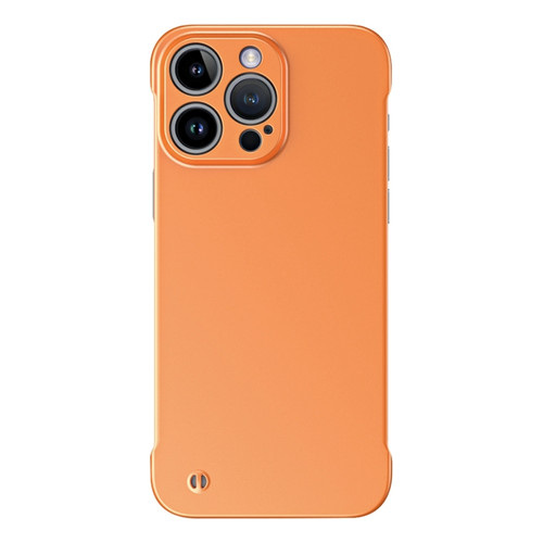 iPhone 15 Pro Max Frameless Metallic Paint Hybrid PC Phone Case - Orange