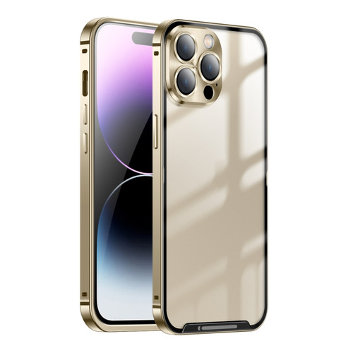 iPhone 15 Pro Max Frosted Metal Phone Case - Gold