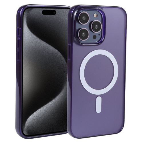 iPhone 15 Pro Max GEBEI MagSafe Magnetic Transparent Phone Case - Purple