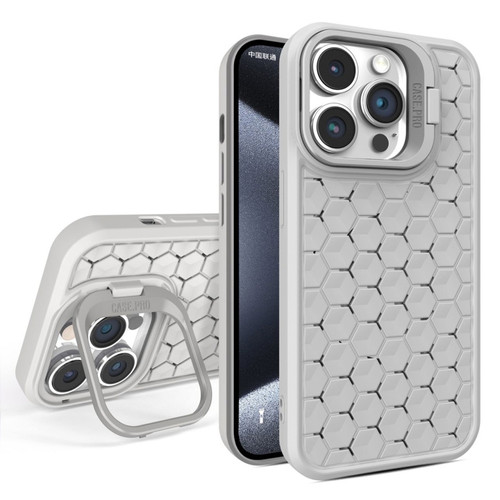 iPhone 15 Pro Max Honeycomb Radiating Lens Holder Magsafe Phone Case - Grey