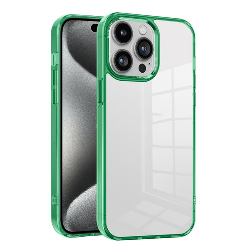 iPhone 15 Pro Max Ice Color Clear PC Hybrid TPU Phone Case - Green