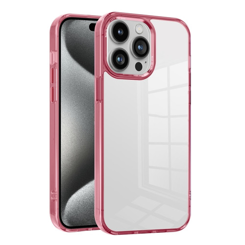 iPhone 15 Pro Max Ice Color Clear PC Hybrid TPU Phone Case - Pink