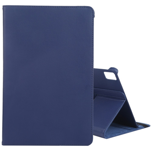 iPad Air 11 2024 360 Degree Rotation Litchi Texture Leather Tablet Case with Holder - Dark Blue