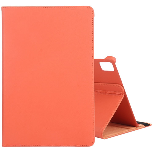 iPad Air 11 2024 360 Degree Rotation Litchi Texture Leather Tablet Case with Holder - Orange