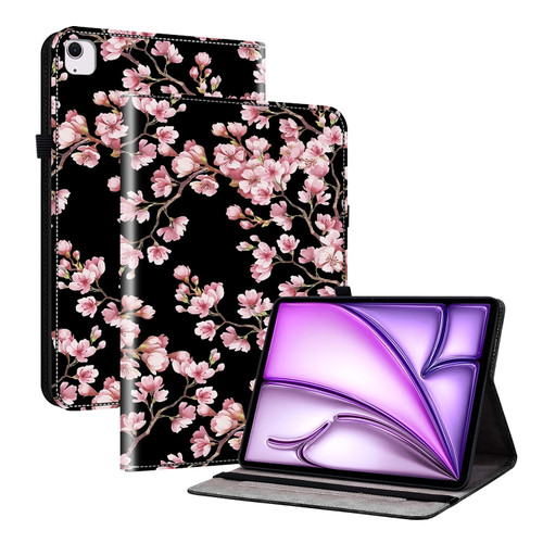 iPad Air 11 2024 Crystal Texture Painted Leather Smart Tablet Case - Plum Bossom