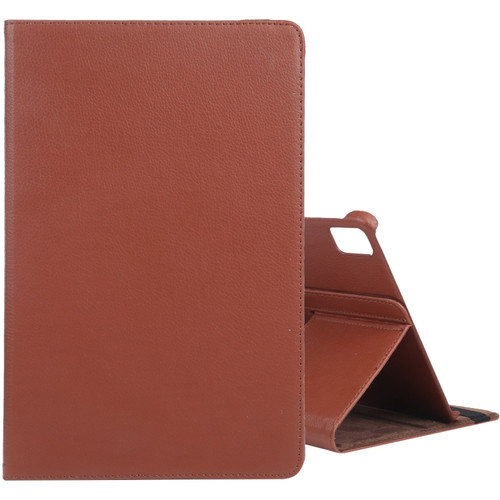 iPad Air 13 2024 360 Degree Rotation Litchi Texture Leather Tablet Case with Holder - Brown