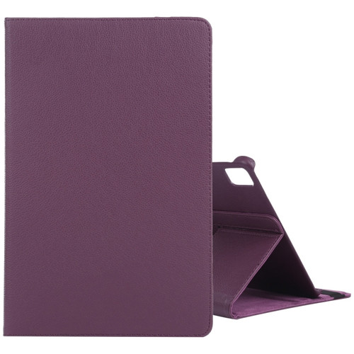 iPad Air 13 2024 360 Degree Rotation Litchi Texture Leather Tablet Case with Holder - Purple
