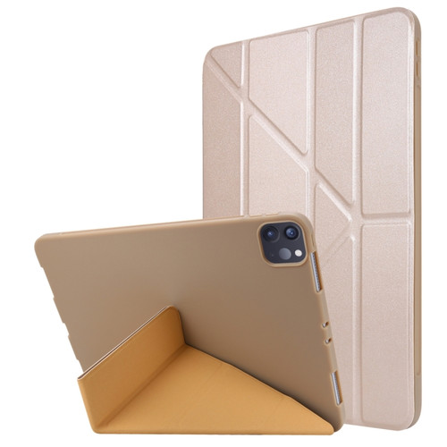 iPad Air 13 2024 TPU Deformation Flip Leather Tablet Case with Holder - Gold