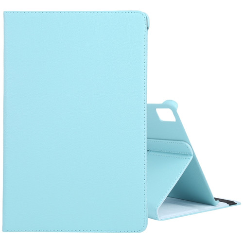 iPad Pro 11 2024 360 Degree Rotation Litchi Texture Leather Tablet Case with Holder - Sky Blue