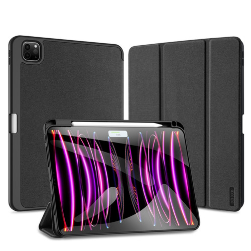 iPad Pro 11 2024 DUX DUCIS Domo Series Cloth Texture Magnetic Leather Tablet Case - Black