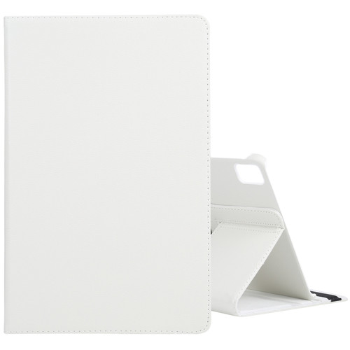 iPad Pro 13 2024 360 Degree Rotation Litchi Texture Leather Tablet Case with Holder - White