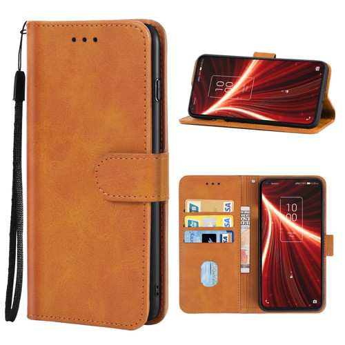 Leather Phone Case TCL 10 5G - Brown