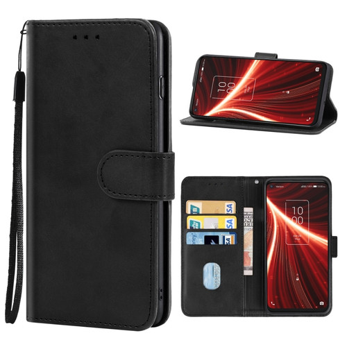 Leather Phone Case TCL 10 5G UW - Black