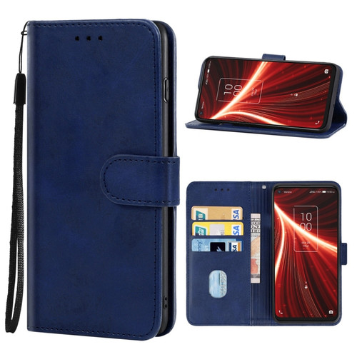Leather Phone Case TCL 10 5G UW - Blue
