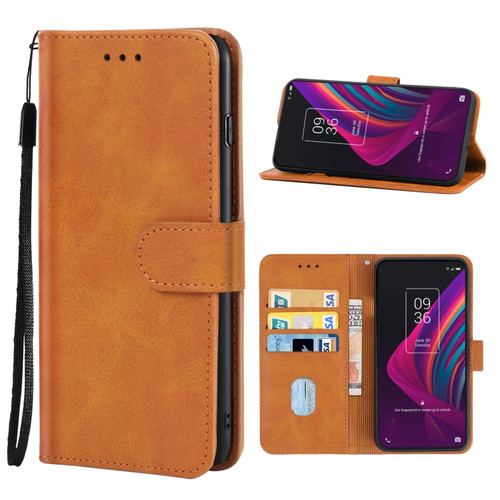Leather Phone Case TCL 10 SE - Brown