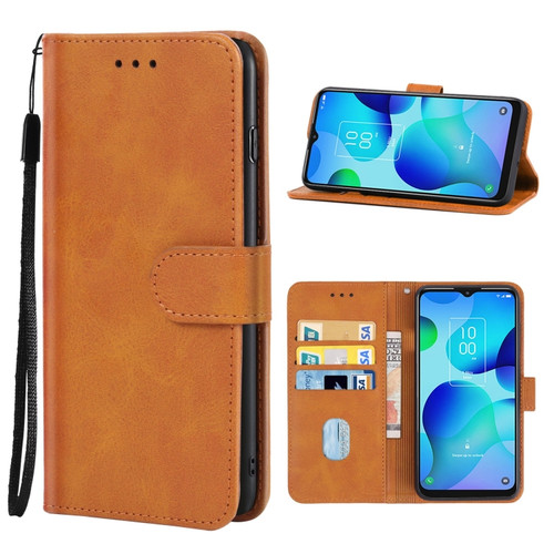 Leather Phone Case TCL 20 AX 5G - Brown