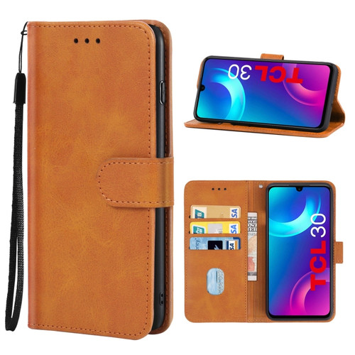 Leather Phone Case TCL 30 - Brown