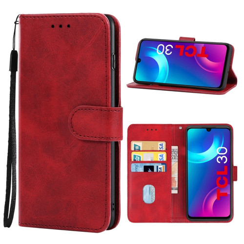 Leather Phone Case TCL 30 - Red