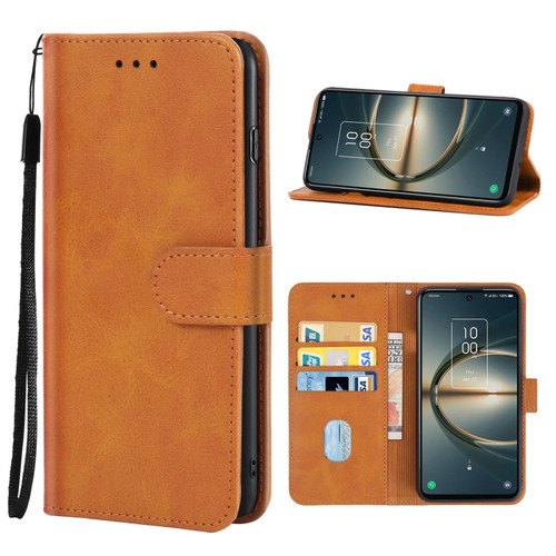 Leather Phone Case TCL 30 V 5G - Brown