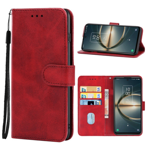 Leather Phone Case TCL 30 V 5G - Red