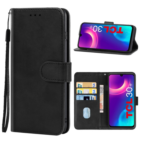 Leather Phone Case TCL 30+ - Black