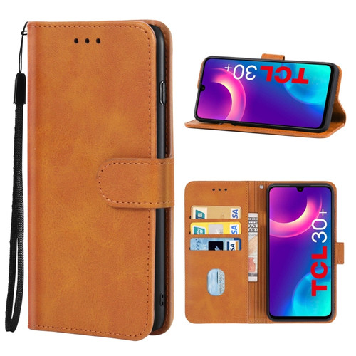 Leather Phone Case TCL 30+ - Brown