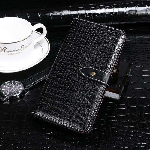 TCL 10 5G idewei Crocodile Texture Horizontal Flip Leather Case with Holder & Card Slots & Wallet - Black