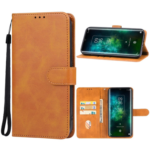 TCL 10 Plus Leather Phone Case - Brown