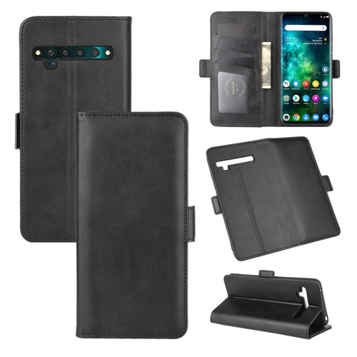 TCL 10 Pro Dual-side Magnetic Buckle Horizontal Flip Leather Case with Holder & Card Slots & Wallet - Black