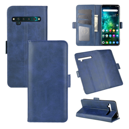 TCL 10 Pro Dual-side Magnetic Buckle Horizontal Flip Leather Case with Holder & Card Slots & Wallet - Dark Blue